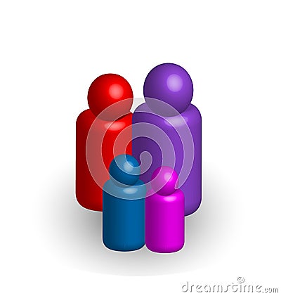 3d Family people figures, icon vector Vector Illustration