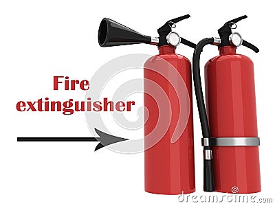3D Fire extinguisher Stock Photo
