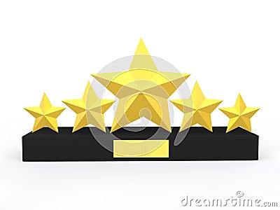 3d five stars award Stock Photo