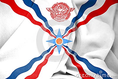 3D Flag of the Assyria. Stock Photo