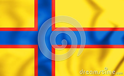 3D Flag of the Ingrians. Stock Photo