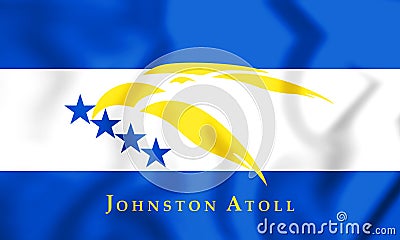3D Flag of Johnston Atoll. Stock Photo
