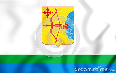 3D Flag of Kirov Oblast, Russia. Stock Photo