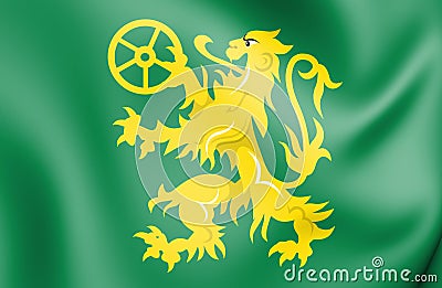 3D Flag of Le Roeulx Hainaut province, Belgium. Stock Photo
