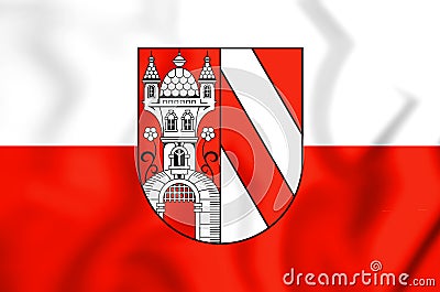 3D Flag of Lichtenstein Saxony, Germany. Stock Photo