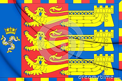 3D Flag of Lord Warden of the Cinque Ports Stock Photo