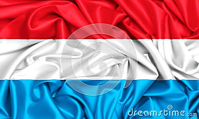 3d flag of Luxembourg waving in the wind Stock Photo