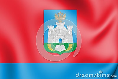 3D Flag of Oryol Oblast, Russia. Stock Photo