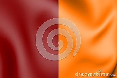 3D Flag of Roma, Italy Stock Photo