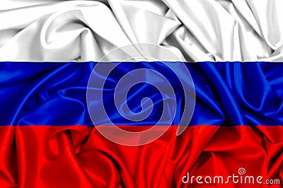 3d flag of Russia waving in a wind Stock Photo