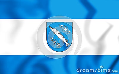 3D Flag of Rybnik Silesian Voivodeship, Poland. Stock Photo