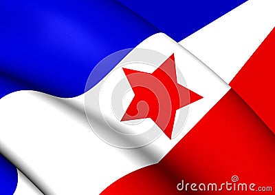 Flag of Yugoslav Partisans. 3D Illustration Stock Photo