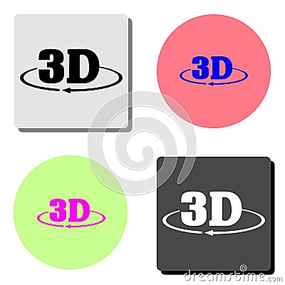 3D. flat vector icon Cartoon Illustration