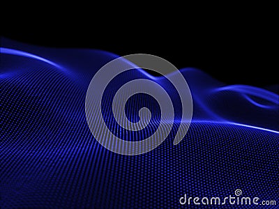 3D flowing particles creating an anstract landscape, modern technology Stock Photo