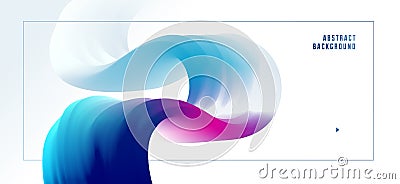 3D fluid gradient color vector abstract background, dimensional dynamic shape in motion, flowing colors design element, trendy Vector Illustration
