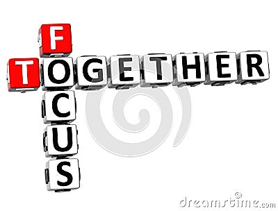 3D Focus Together Crossword Stock Photo