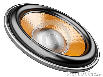 3d folder with speaker. audio-book concept Stock Photo