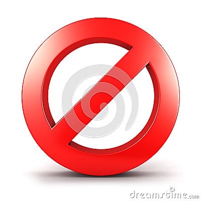 3d forbidden sign Stock Photo