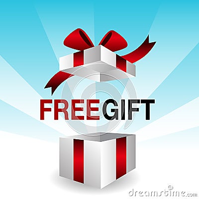 3d Free Gift Vector Illustration