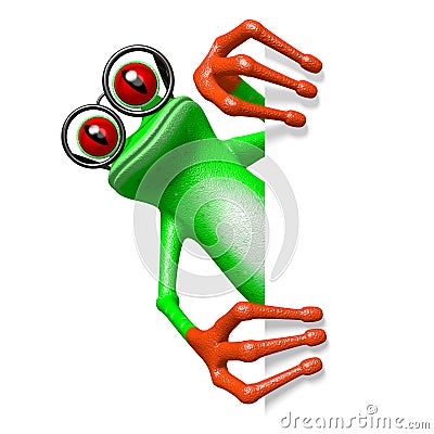 3D frog - glasses concept Stock Photo