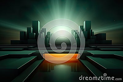 3D futuristic empty space, meticulously designed for business concepts Stock Photo