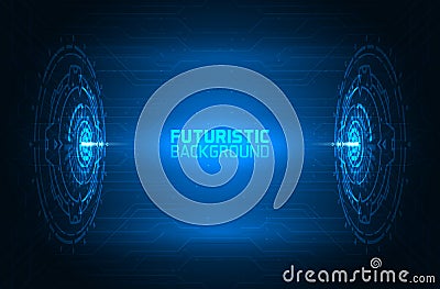 3D futuristic illuminated circles background Vector Illustration