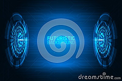3D futuristic illuminated circles background Vector Illustration