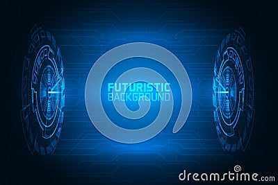 3D futuristic illuminated circles background Vector Illustration