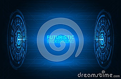 3D futuristic illuminated circles background Vector Illustration