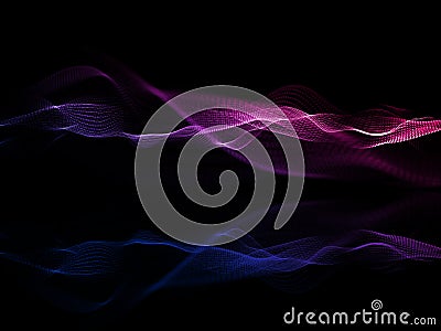 3D futuristic science background with particle waves Stock Photo