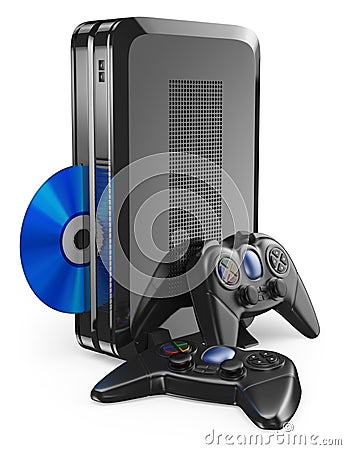 3D game console with gamepad Stock Photo
