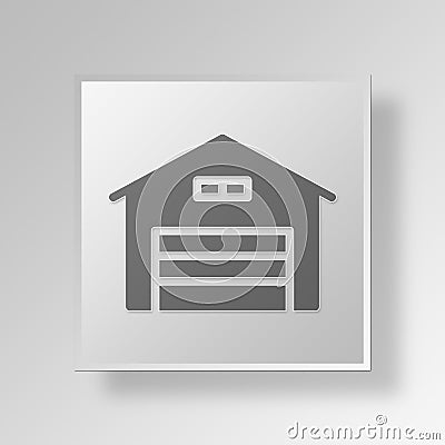 3D Garage icon Business Concept Stock Photo