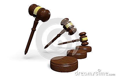 3D gavels - law concept Stock Photo