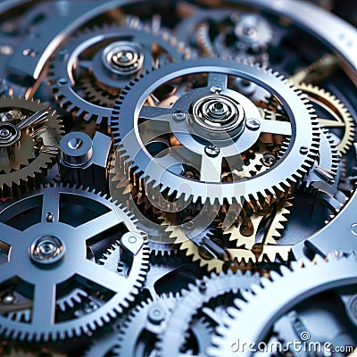 3d gears cog whell background , business teamwork and industry metaphor Stock Photo