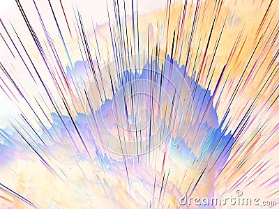 A futuristic 3D layer zoom in speed effect with colorful background Stock Photo