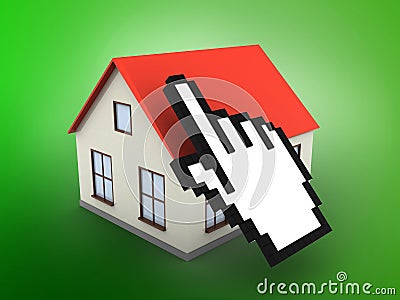 3d generic house Cartoon Illustration