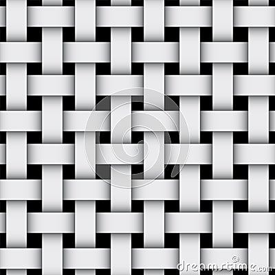 3d geometric background with weaving pattern. Gray design on black Vector Illustration