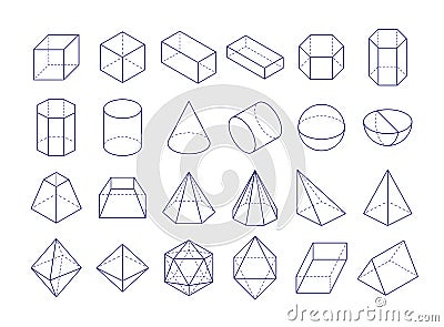 3D geometric shapes Vector Illustration