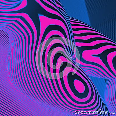 3d Geometric Stripped Pattern Illustration Art Stock Photo