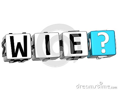 3D German Question Button Click Here Block Text Stock Photo