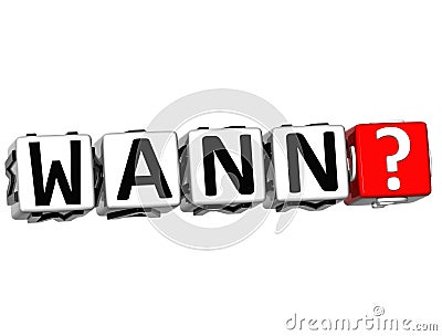 3D German Question Button Click Here Block Text Stock Photo