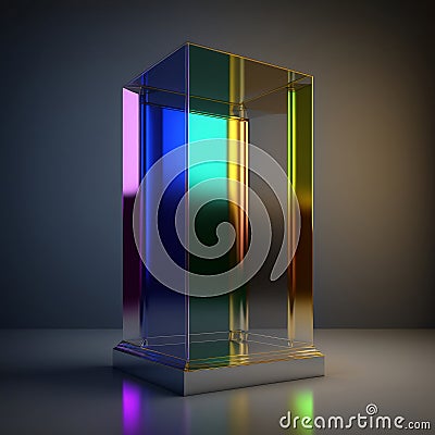 3D Glass Podium concept Stock Photo