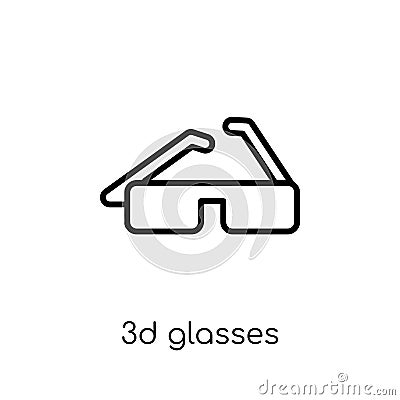 3d glasses icon. Trendy modern flat linear vector 3d glasses icon on white background from thin line Cinema collection Vector Illustration