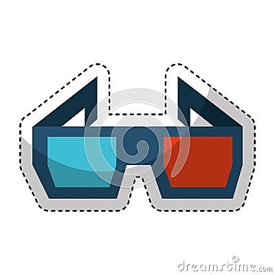 3d glasses isolated icon Vector Illustration