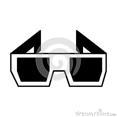 3d glasses isolated icon Vector Illustration