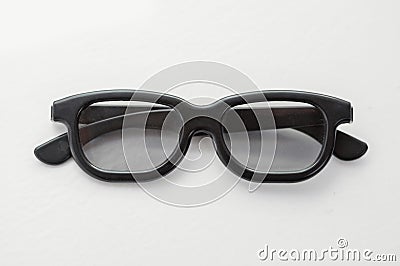 3D glasses on a white background. Modern cinema vision. Stock Photo