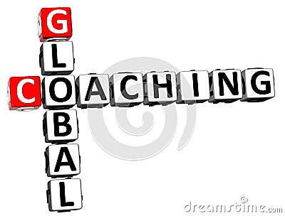 3D Global Coaching Crossword Stock Photo