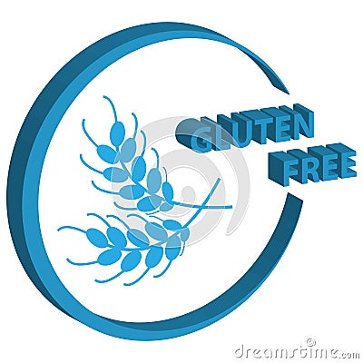 3D gluten free symbol on white background. Sign and symbols. Vector Illustration