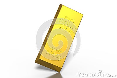 Gold bars weigh 1 kg. Stock Photo