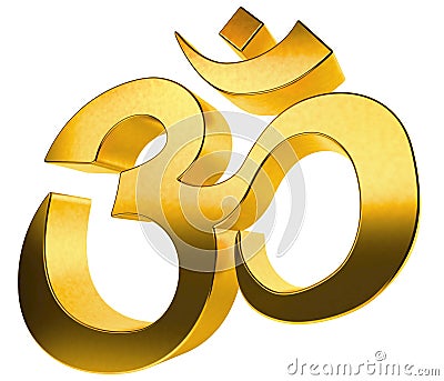 3D gold hindu sign Stock Photo